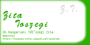 zita toszegi business card